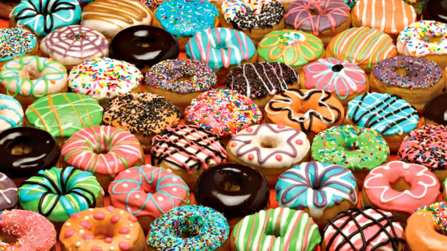 Donuts stacked pile bakery ready free wallpaper for desktop - medium preview image