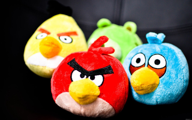 Angry birds group black surface free wallpaper for desktop - medium preview image