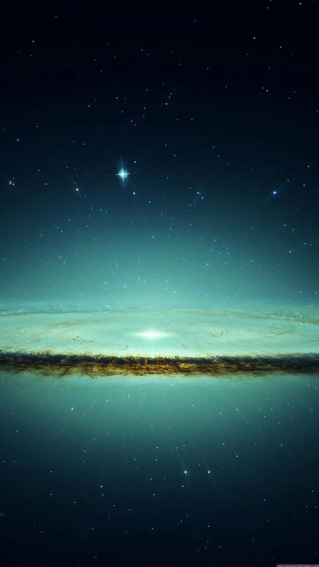 Galaxy bright green center stars free wallpaper for mobile - medium preview image