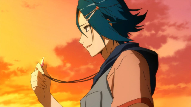 Blue hair string sunset distant free wallpaper for desktop - medium preview image