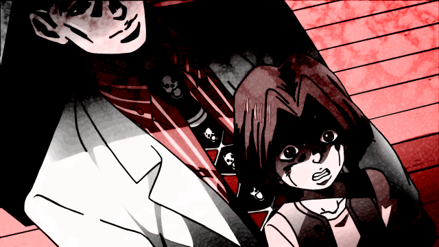 Man woman red background black free wallpaper for desktop - medium preview image