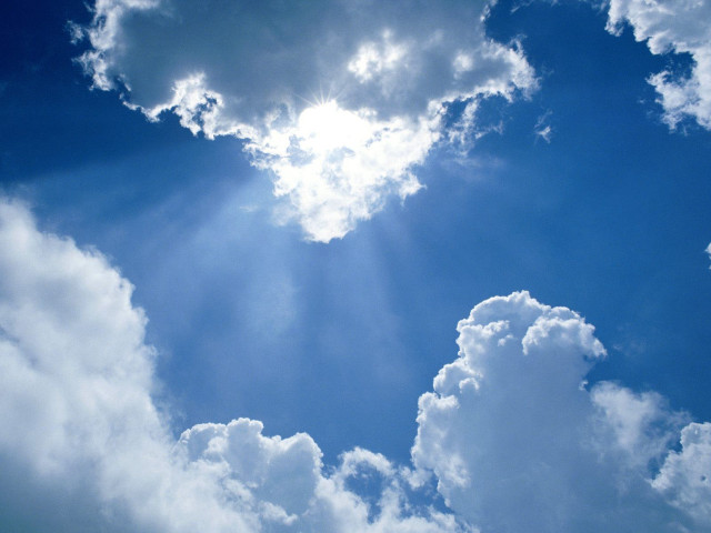 Blue sky heart cloud rayonism free wallpaper for desktop - medium preview image