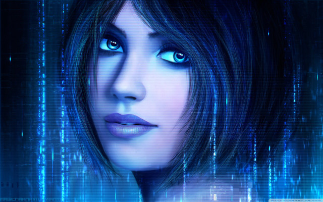 Woman blue eyes futuristic background free wallpaper for desktop - medium preview image