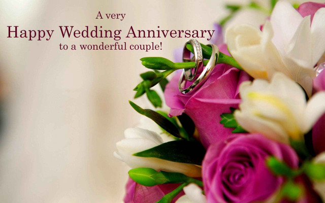 Wedding anniversary card bouquet flowers #2 free wallpaper for desktop - medium preview image