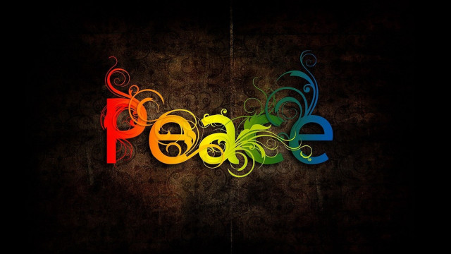 Colorful peace sign swirls black free wallpaper for desktop - medium preview image