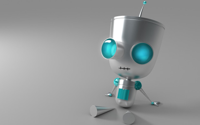 Robot toothbrush toothpaste funny image free wallpaper for desktop - medium preview image