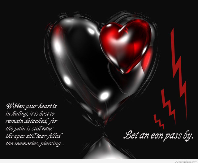 Heart message black background red free wallpaper for desktop - medium preview image
