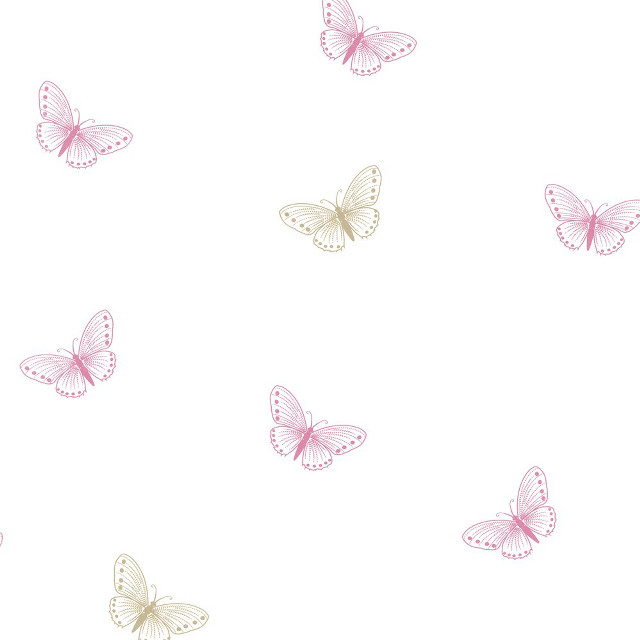 Pink butterflies flying white background free wallpaper for tablet - medium preview image