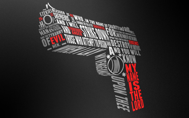 Gun words red black background free wallpaper for desktop - medium preview image