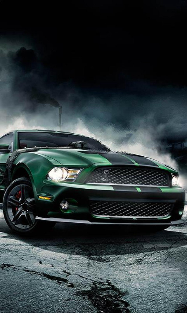 Green mustang free wallpaper for mobile - medium preview image