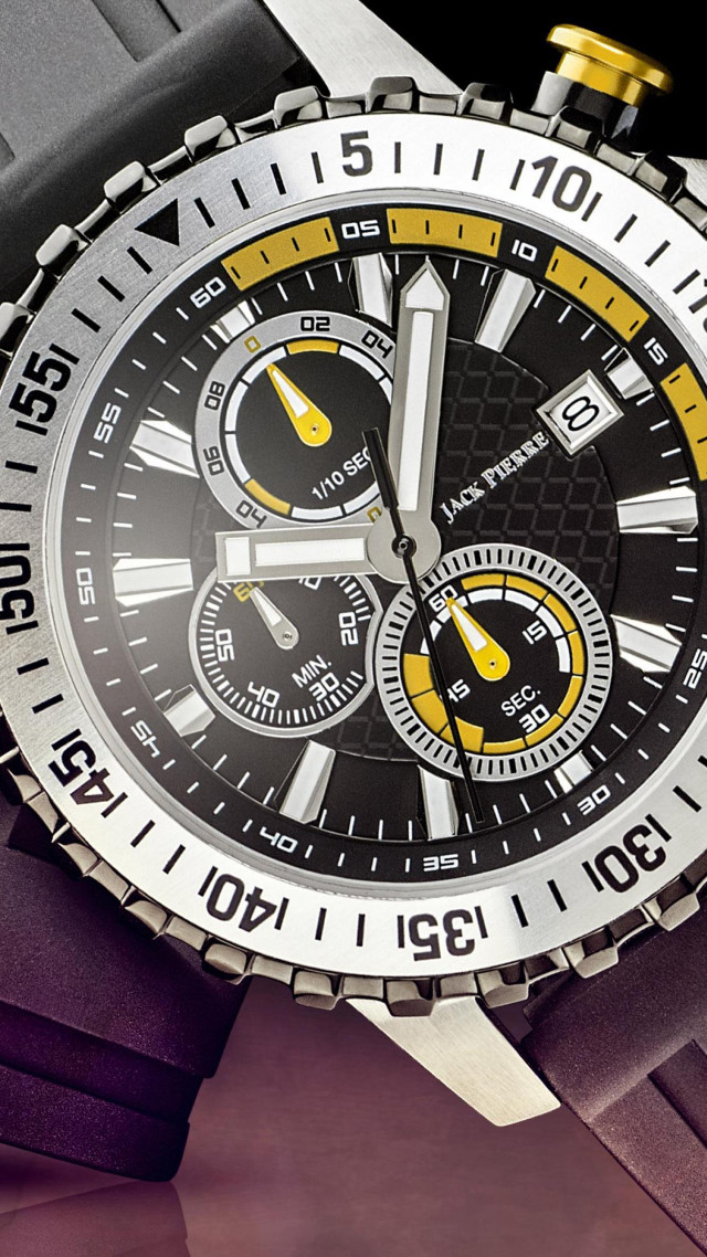 Black yellow watch purple strap free wallpaper for mobile - medium preview image