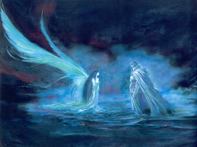 Angels in water sky background free wallpaper for desktop - medium preview image