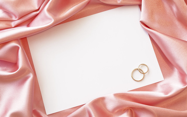 White card gold rings pink free wallpaper for desktop - medium preview image
