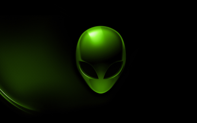 Green alien head glow space free wallpaper for desktop - medium preview image