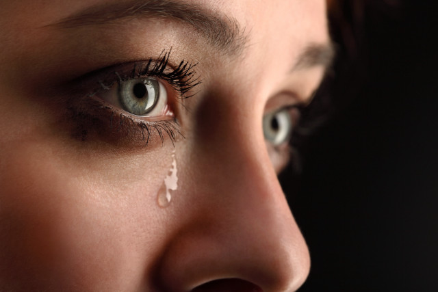 Teary eye closeup woman emotion free wallpaper for desktop - medium preview image