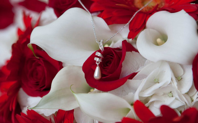 Bouquet flowers necklace diamond necklace #2 free wallpaper for desktop - medium preview image