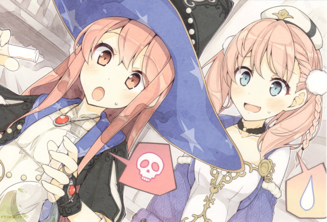 Anime girls blue hat skull free wallpaper for desktop - medium preview image