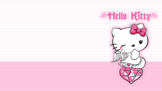 Hello kitty pink wallpaper bow #3 free wallpaper for desktop - medium preview image