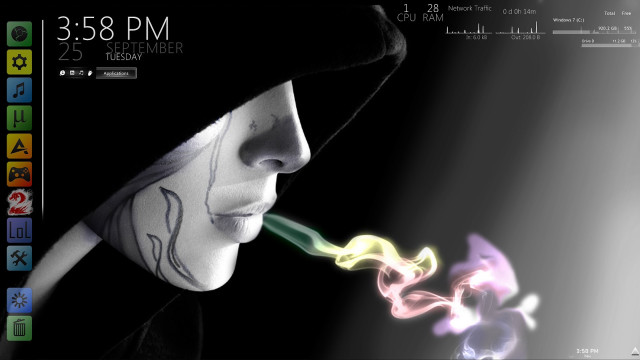 Face painted cigarette black hat free wallpaper for desktop - medium preview image