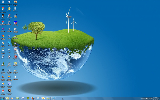 Desktop computer green island windmills free wallpaper for desktop - medium preview image