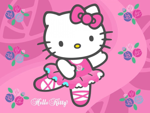 Hello kitty ballerina pink dress free wallpaper for desktop - medium preview image