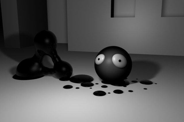 Black ball circles white floor free wallpaper for desktop - medium preview image