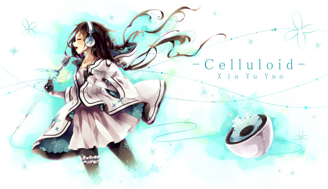 Girl microphone hat cellphone tea free wallpaper for desktop - medium preview image