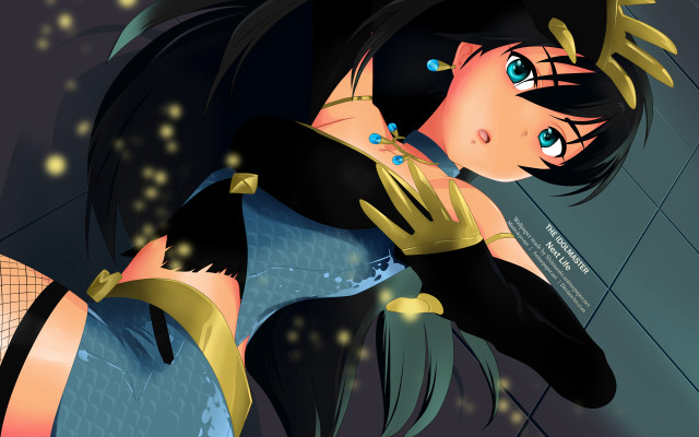 Fantasy anime woman blackhair blueeyes free wallpaper for desktop - medium preview image