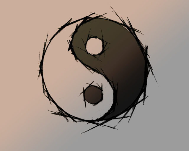 Yin yang black white brown free wallpaper for desktop - medium preview image