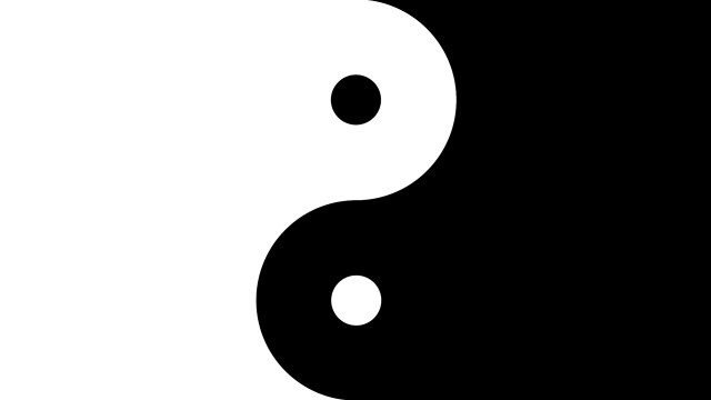 Yin yang black circle white free wallpaper for desktop - medium preview image