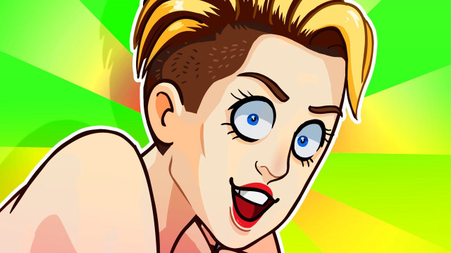 Woman blue eyes yellow hair free wallpaper for desktop - medium preview image