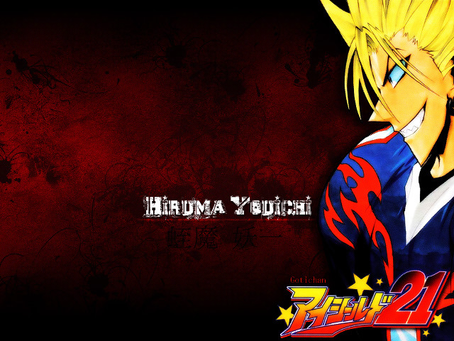 Anime character yellow hair red free wallpaper for desktop - medium preview image