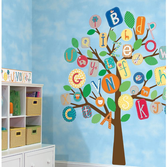 Childs room tree colorful letters free wallpaper for tablet - medium preview image