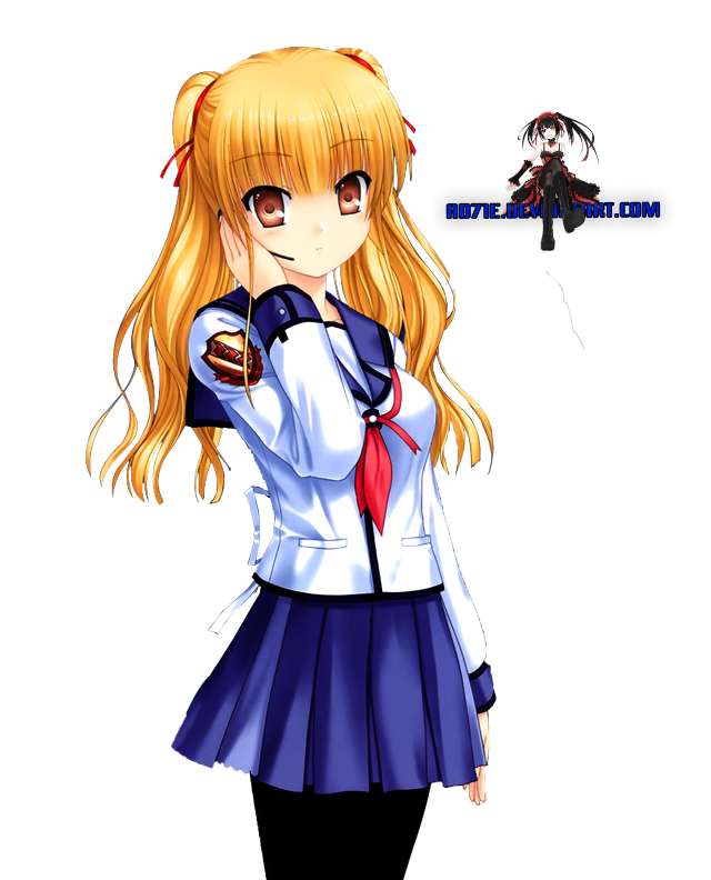 Anime girl blonde blue dress #3 free wallpaper for mobile - medium preview image