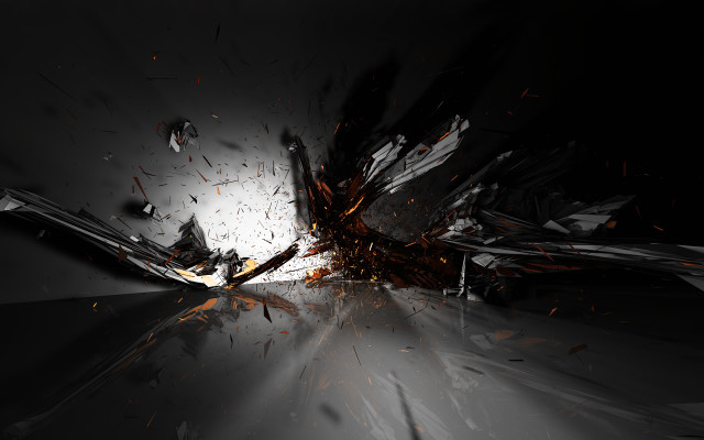Broken glass window light raytraced free wallpaper for desktop - medium preview image
