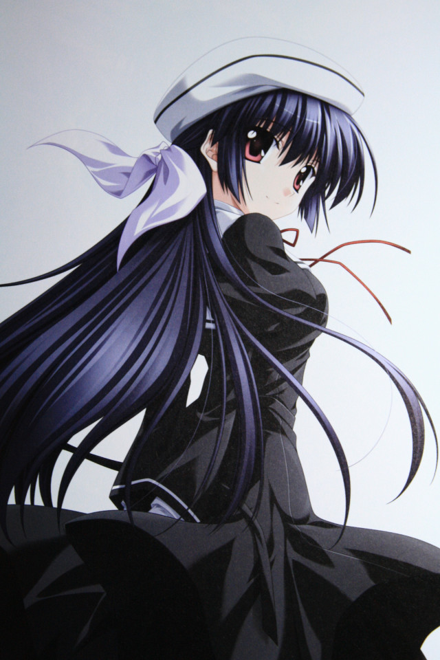 Woman long black hair hat free wallpaper for mobile - medium preview image