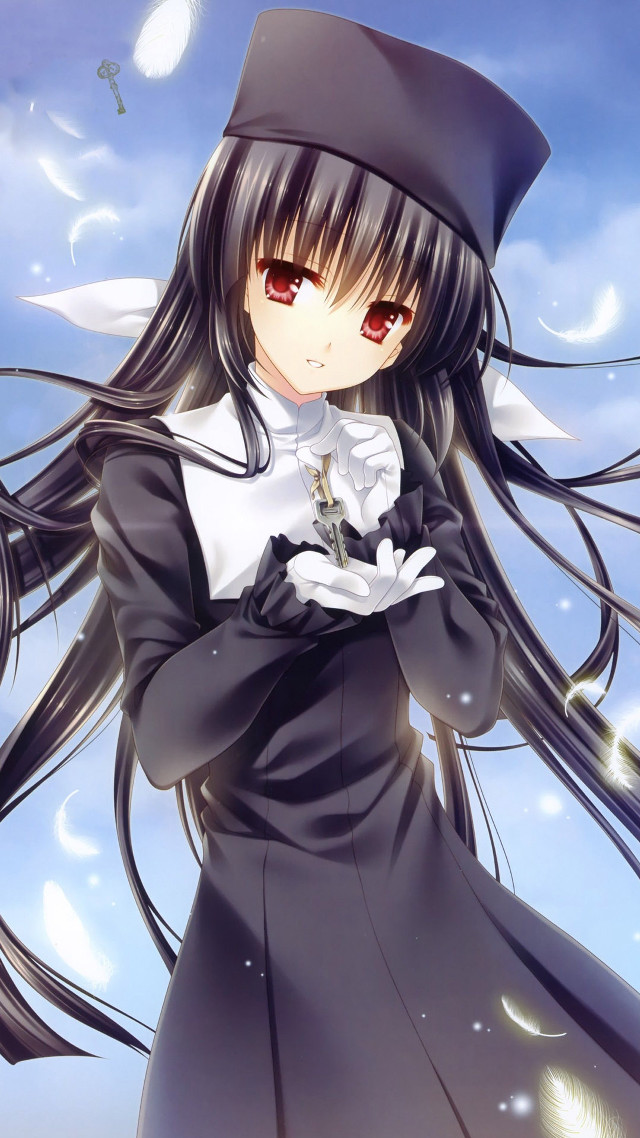 Woman black dress hat long free wallpaper for mobile - medium preview image