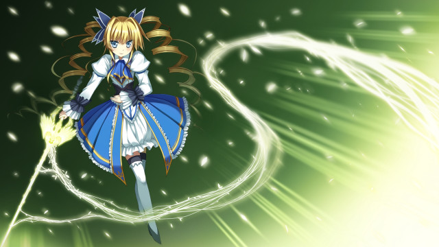 Anime flying blonde wind magic free wallpaper for desktop - medium preview image