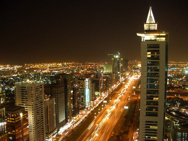 City skyline night tall building #2 free wallpaper for desktop - medium preview image