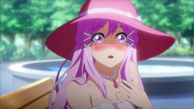 Purple hair pink hat screenshot free wallpaper for desktop - medium preview image