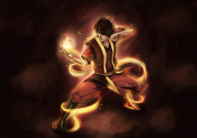 Man red yellow outfit flame free wallpaper for desktop - medium preview image