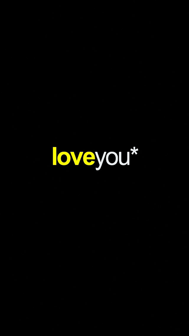 Black background love you yellow free wallpaper for mobile - medium preview image