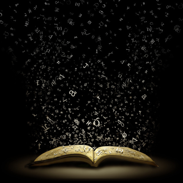 Open book letters black background #2 free wallpaper for tablet - medium preview image