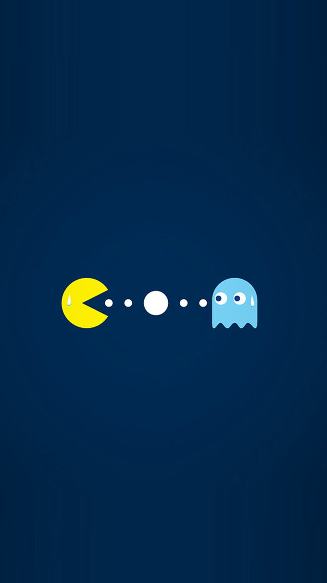 Pacman pixel art night sky free wallpaper for mobile - medium preview image