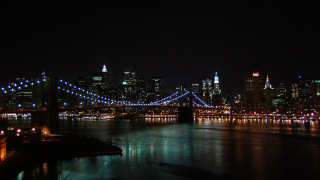City skyline night bridge river #32 free wallpaper for desktop - medium preview image