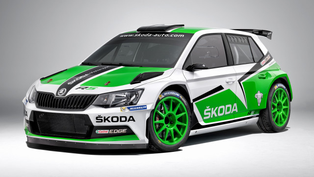 Green white skodda car driving free wallpaper for desktop - medium preview image