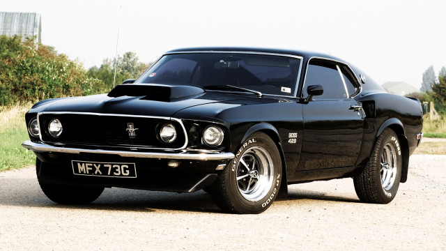 Black mustang rural road 3d free wallpaper for desktop - medium preview image