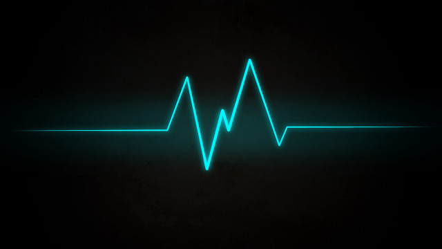 Green heartbeat black background blue #2 free wallpaper for desktop - medium preview image