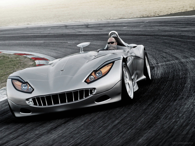 Silver sports car race track #3 free wallpaper for desktop - medium preview image
