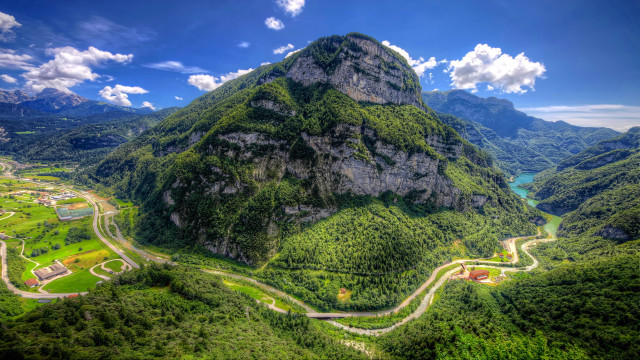 Scenic mountain winding road river free wallpaper for desktop - medium preview image